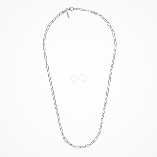 Paperclip Chain Necklace — Long | Rhodium-Plated Sterling Silver — DESMOS