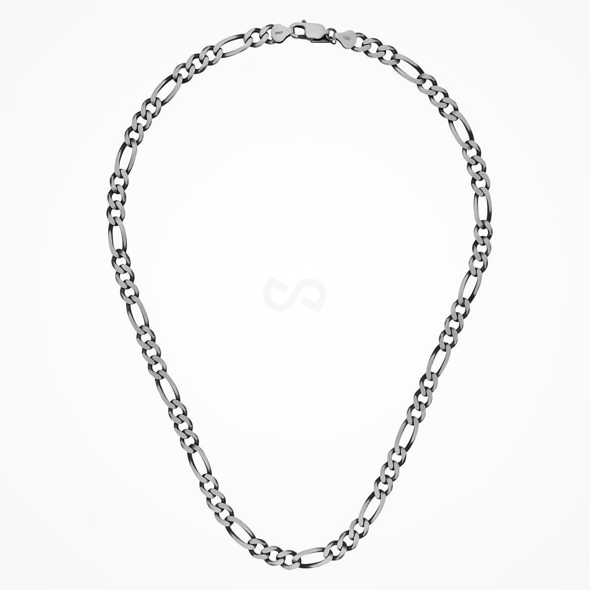 Figaro Chain Necklace and Bracelet Set | Rhodium-Plated Sterling Silver — DESMOS