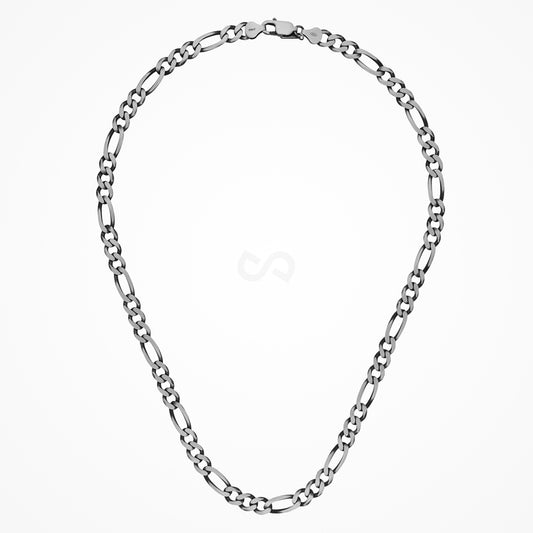 Figaro Chain Necklace and Bracelet Set | Rhodium-Plated Sterling Silver — DESMOS