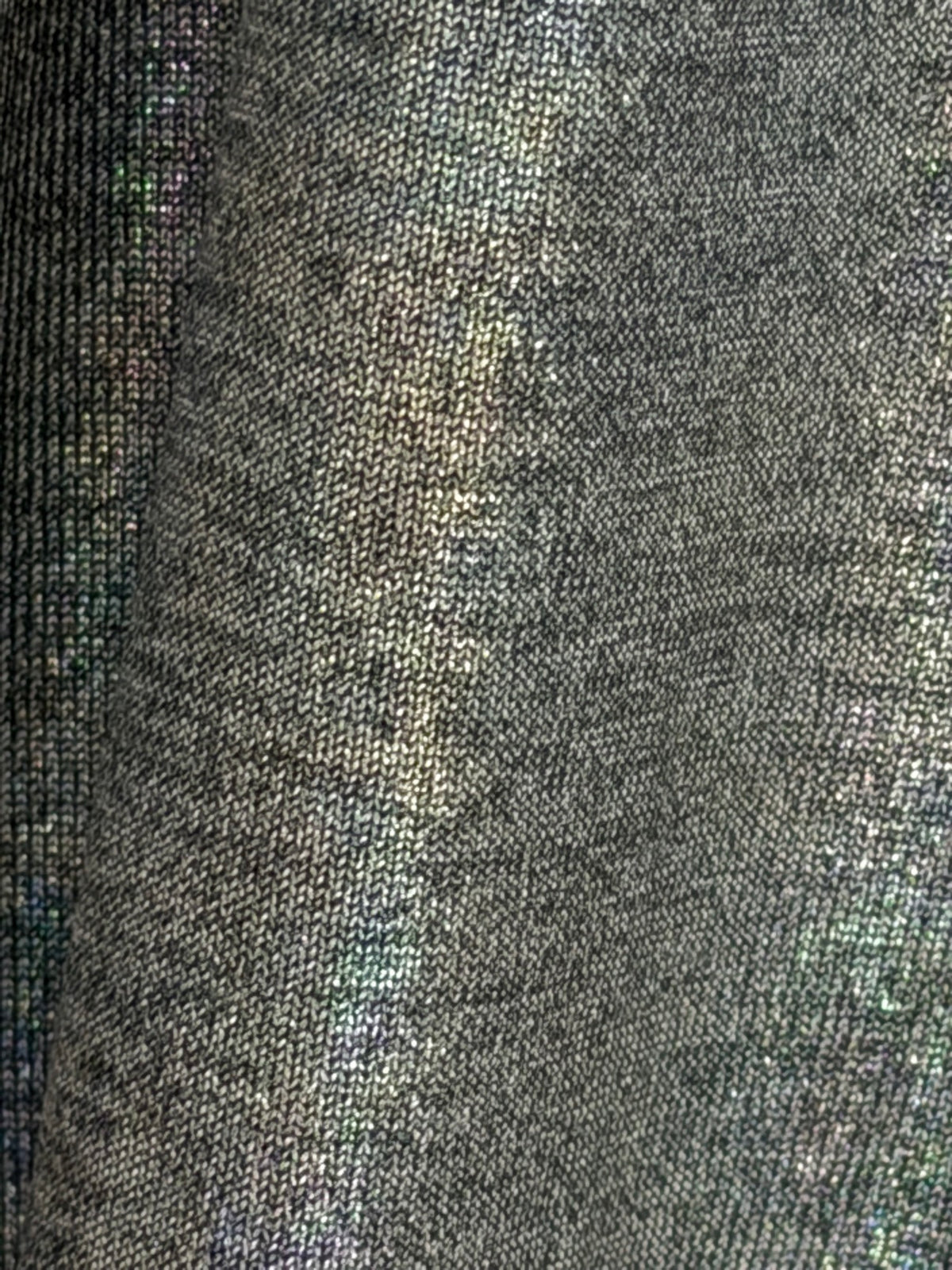 Guess silver metallic shimmer halter tank top, size S - fabric shimmer close-up