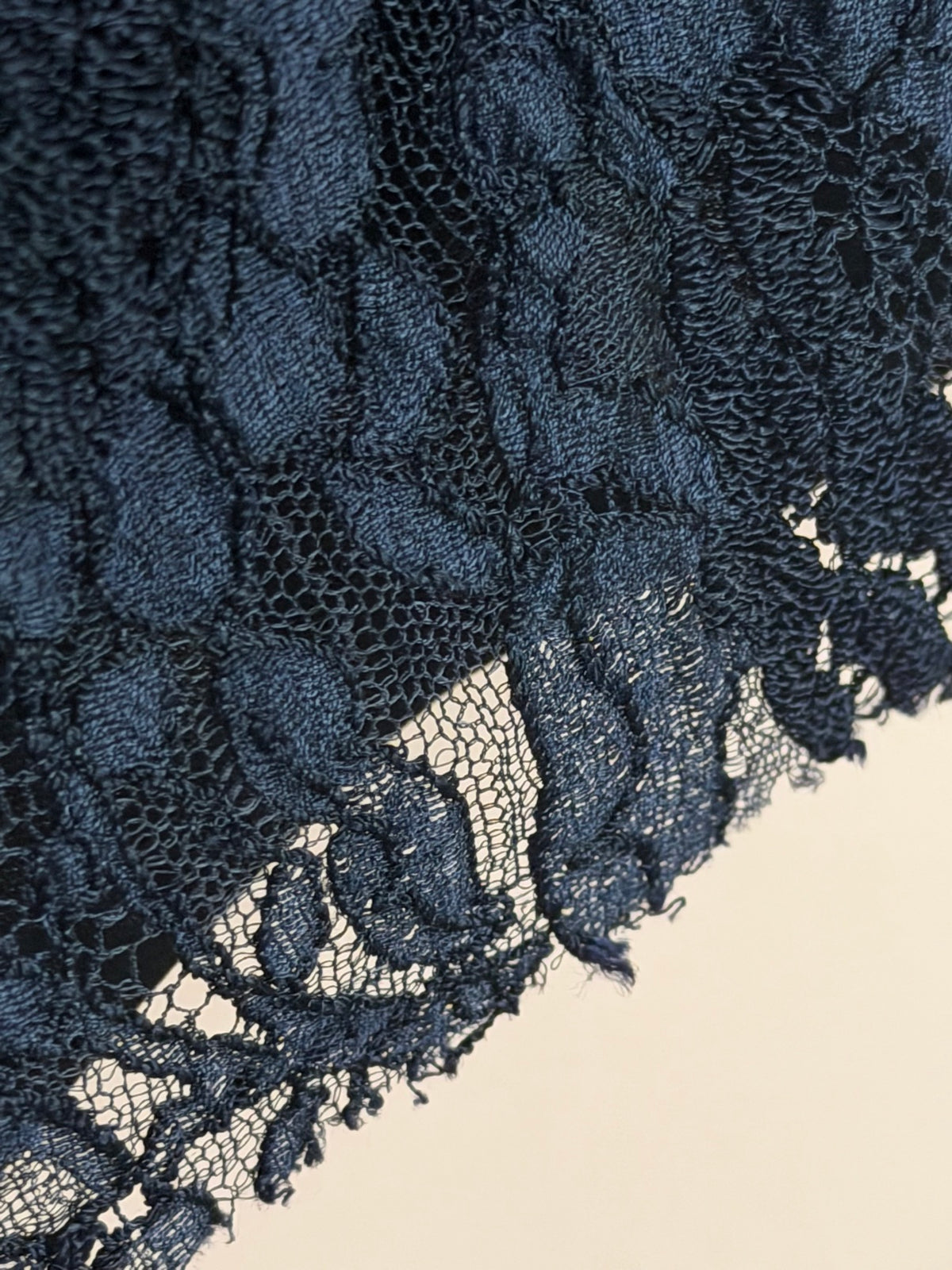 Black lace floral pattern close-up detail