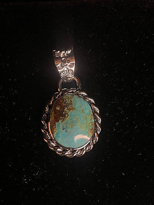 Classic Western Turquoise Pendant For Women - Regul Silver