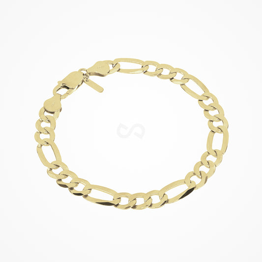 DESMOS figaro bracelet in sterling silver with 18K gold plate, full length view