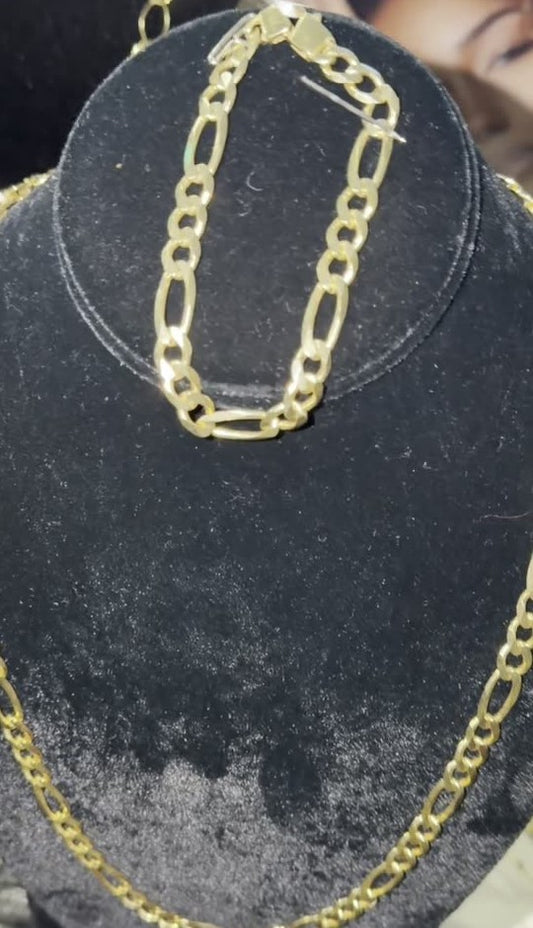 DESMOS figaro chain necklace in 18k gold-plated sterling silver, photographed in the DESMOS case at Regul Silver