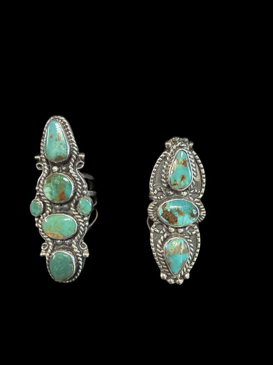 Tyrone Turquoise Statement Ring | Size 8 | Handcrafted Sterling Silver