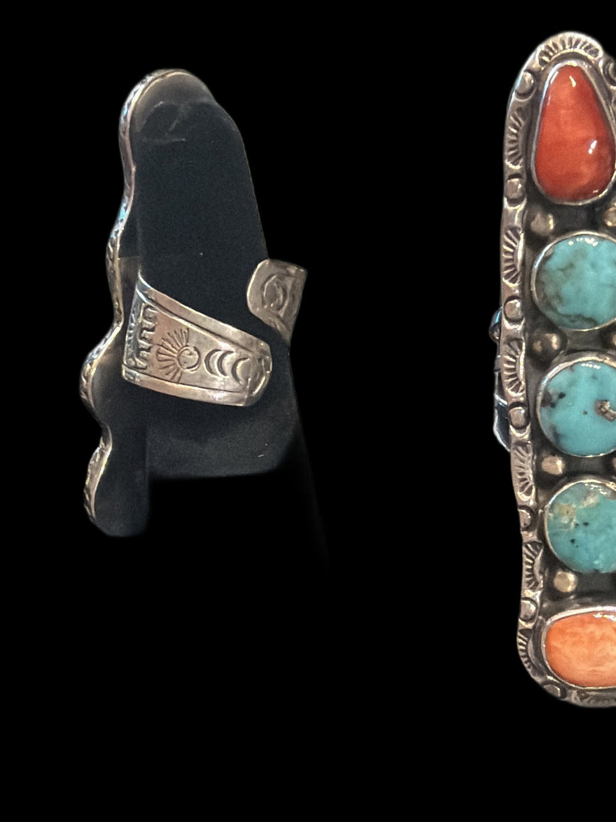 One-of-a-Kind Hand-Stamped Turquoise Ring | Adjustable | Tyrone