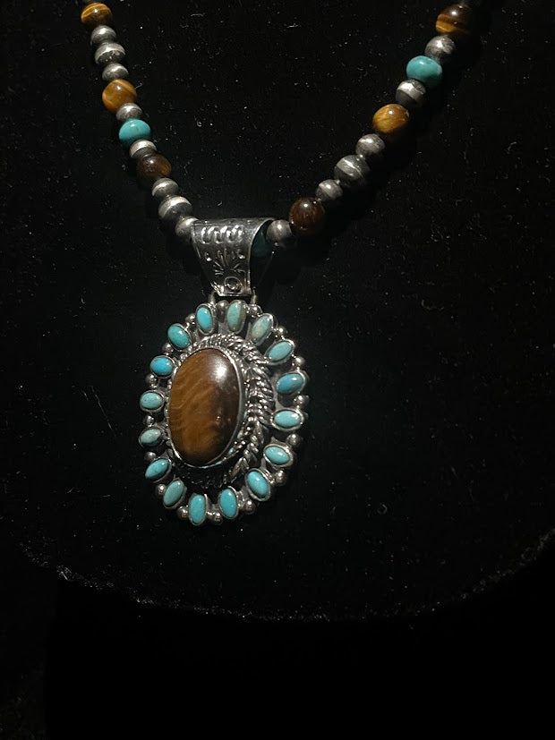 Tiger's Eye Turquoise Necklace - Connie Consignment