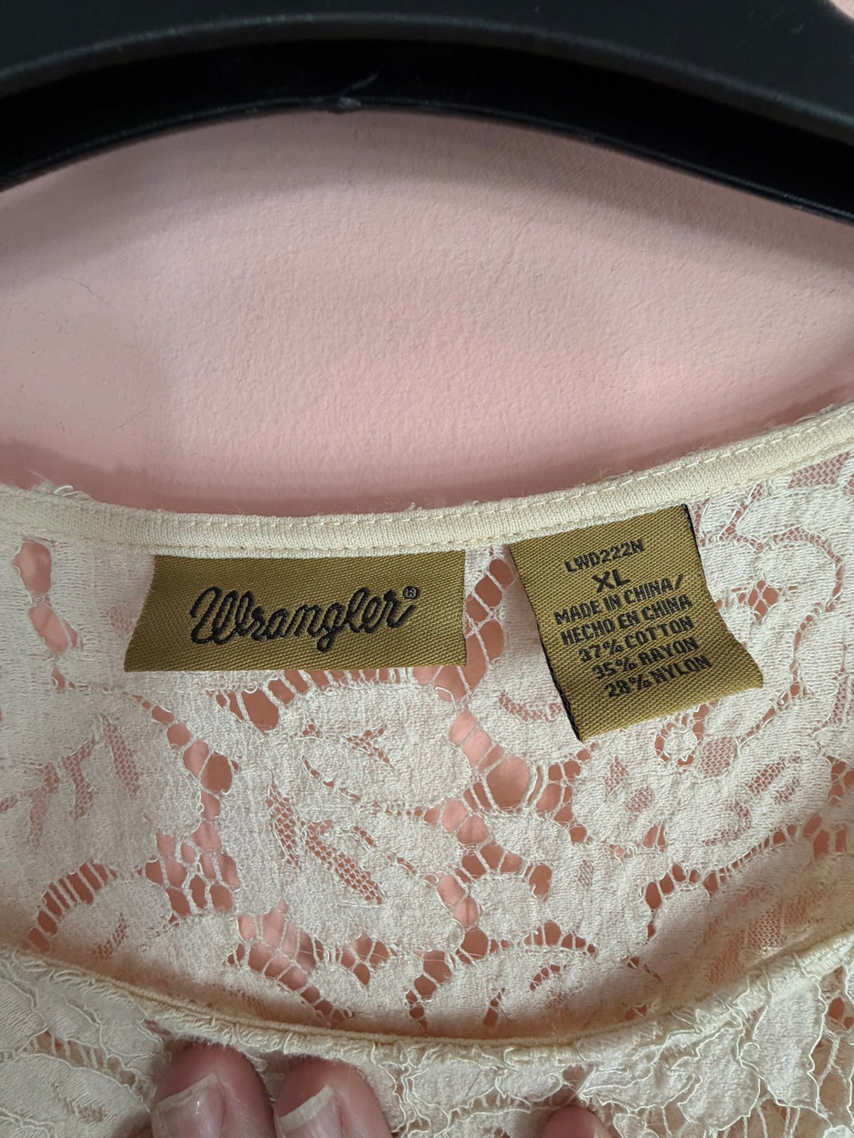 Wrangler cream lace dress, Wrangler tag size XL