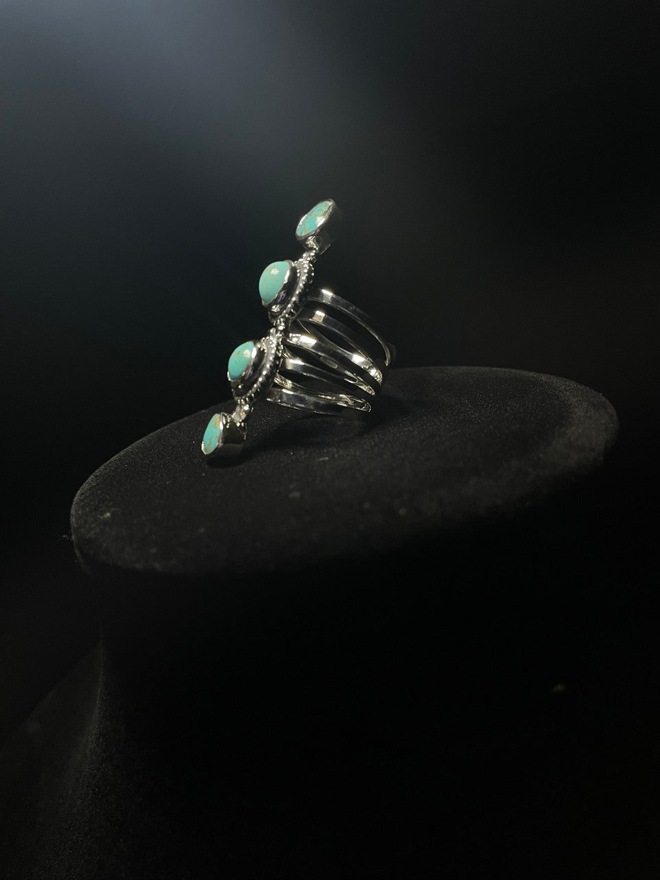 Four Stone Sterling Silver Ring | Real Turquoise - Regul Silver